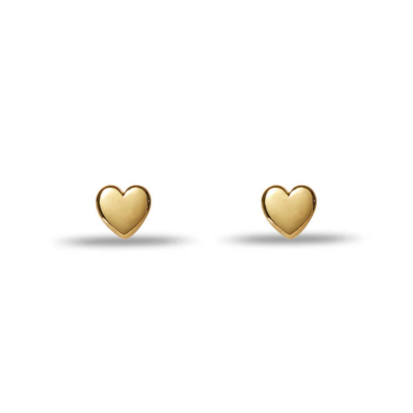 GOLD MINI HEART STUD EARRINGS | LELE SADOUGHI