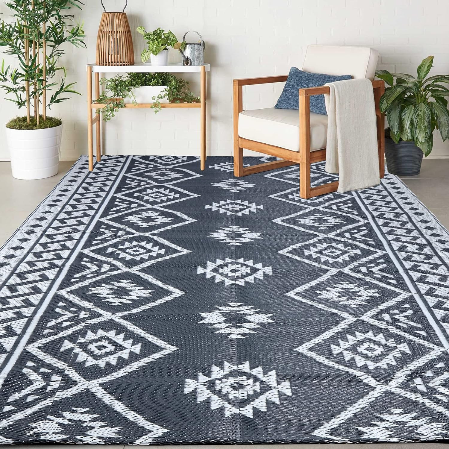 LILIOFFIC Reversible Mats - Plastic Straw Rug, 5' x 8' Outdoor Rug for Patio Clearance Decor, Mod... | Amazon (US)
