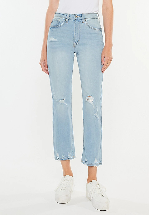 KanCan™ Light High Rise Ripped Slim Straight Jean | Maurices
