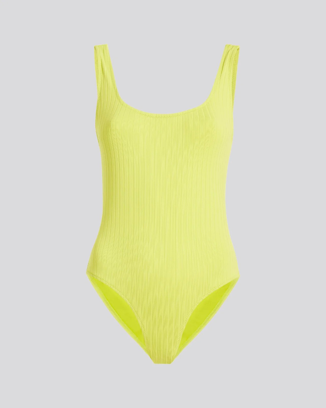 The Anne-Marie Ribbed One Piece in Chartreuse | Solid & Striped