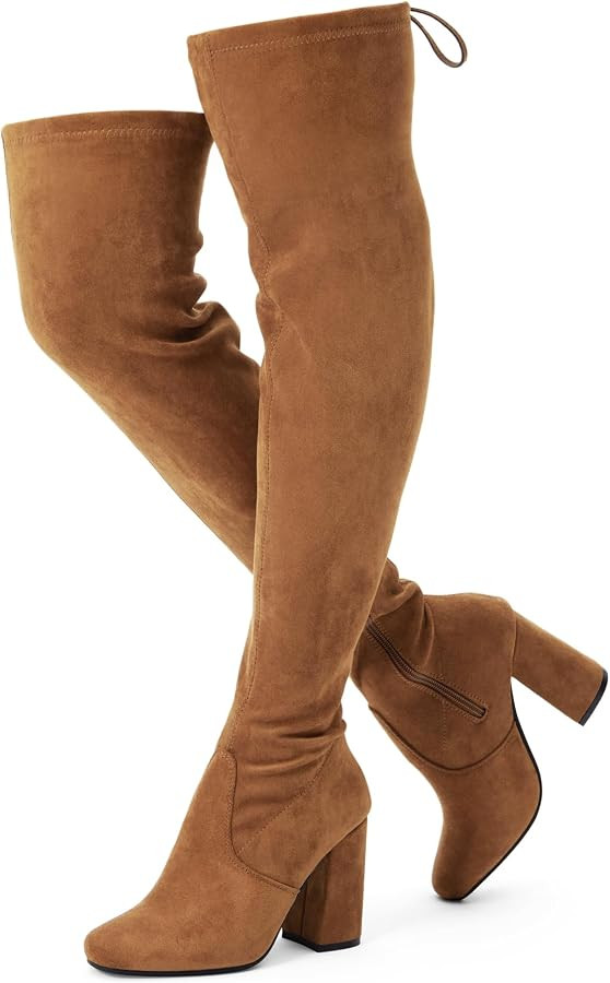 Vepose Women's 995A Over The Knee High Tall Square Toe 3.7IN Block Heel Boots for Women | Amazon (US)