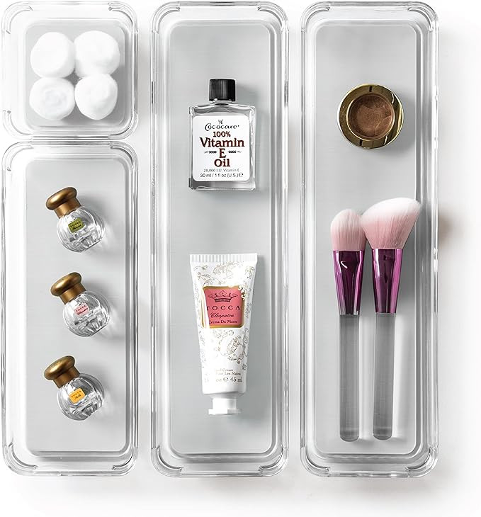 BINO | 4-Piece Drawer Organizer Bin Set - Grey, Small | THE MODULAR+ | Multi-Purpose Storage | So... | Amazon (US)