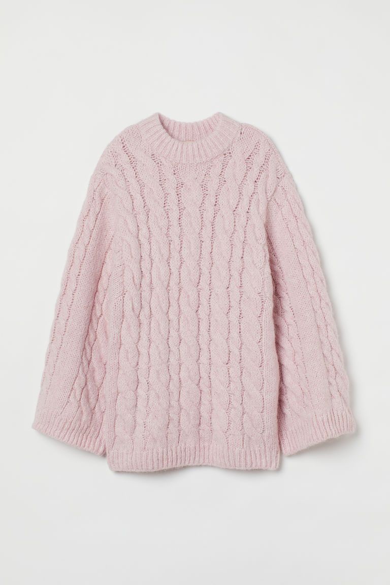 H & M - Wool-blend Cable-knit Sweater - Pink | H&M (US)