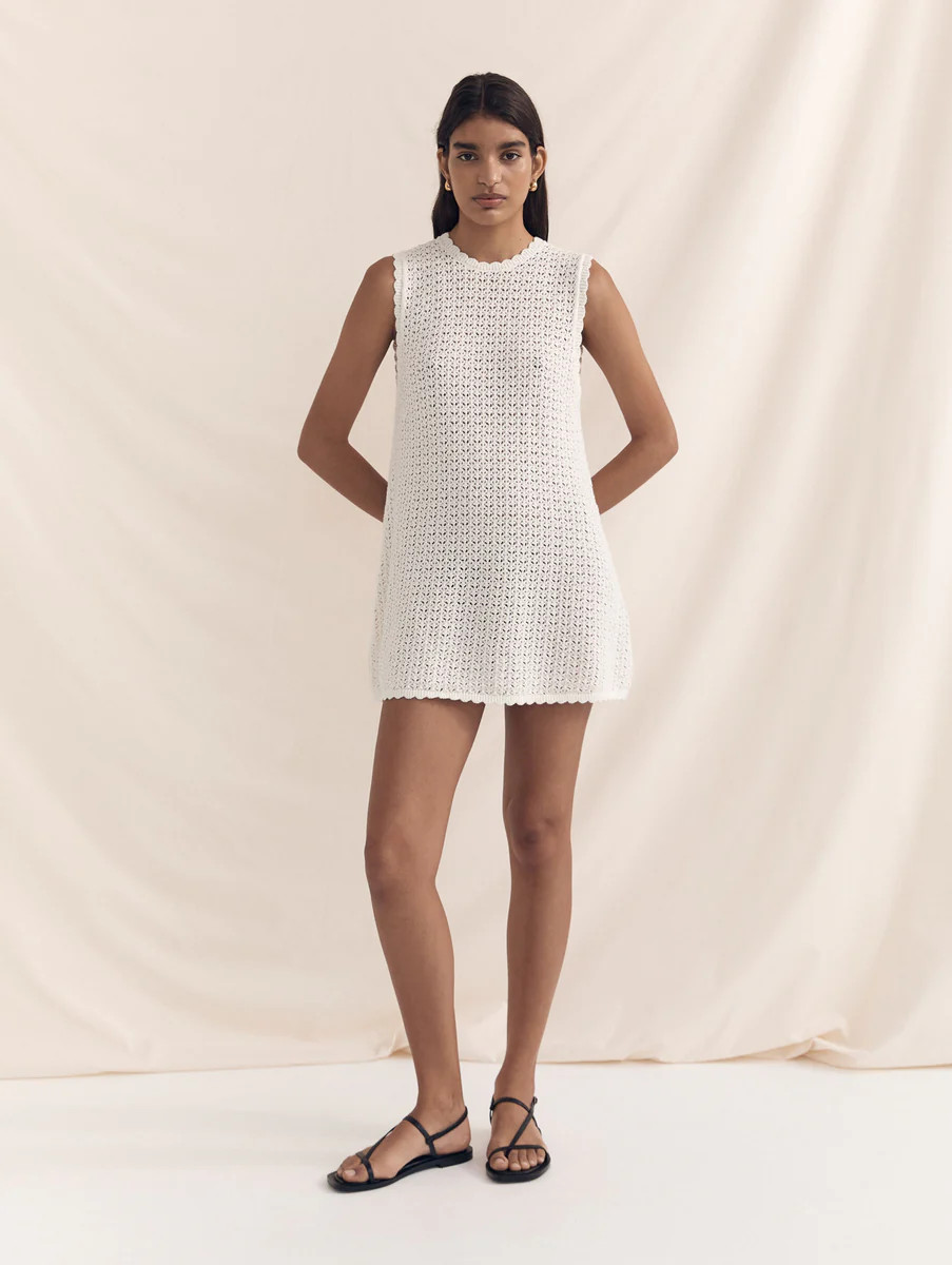 Pointelle Shift Mini Dress | Peony Swimwear