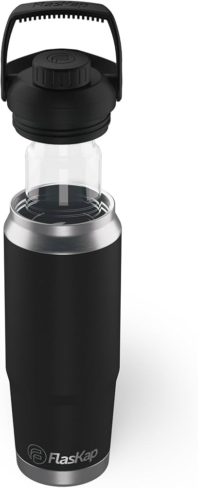 Flaskap FreePour System: 6oz Tumbler Attachment and 26oz Cup Holder Friendly Bottle, Removable We... | Amazon (US)