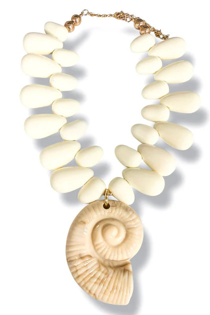 Part Of That World White Ammonites and Bead Necklace | The Willow Tree