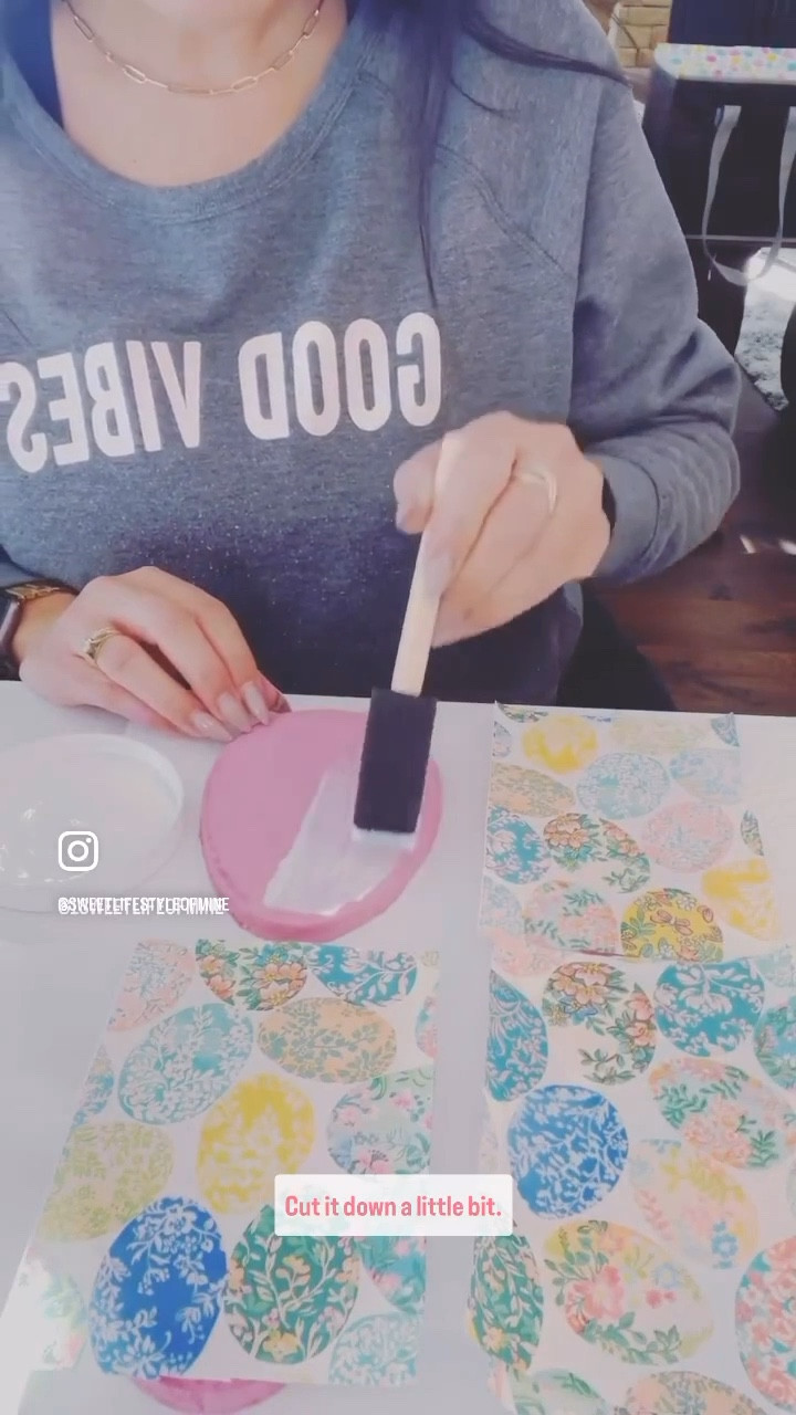 Easy Easter, DIY decoupage wooden eggs or bunnies with festive paper napkins, using mod podge and acrylic paint decorate your home or give us a gift

#LTKSeasonal #LTKhome #LTKU