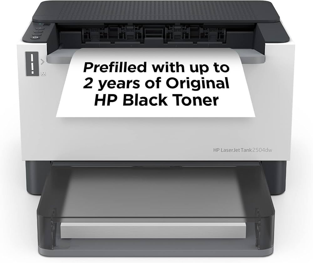 HP LaserJet Tank 2504dw Wireless Black & White Printer Prefilled With Up to 2 Years of Original H... | Amazon (US)