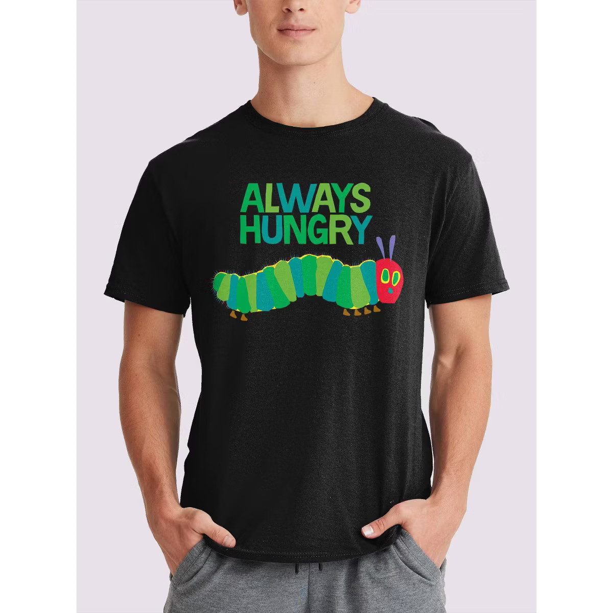 Men's Eric Carle Always Hungry Caterpillar Graphic T-Shirt - Black | Target