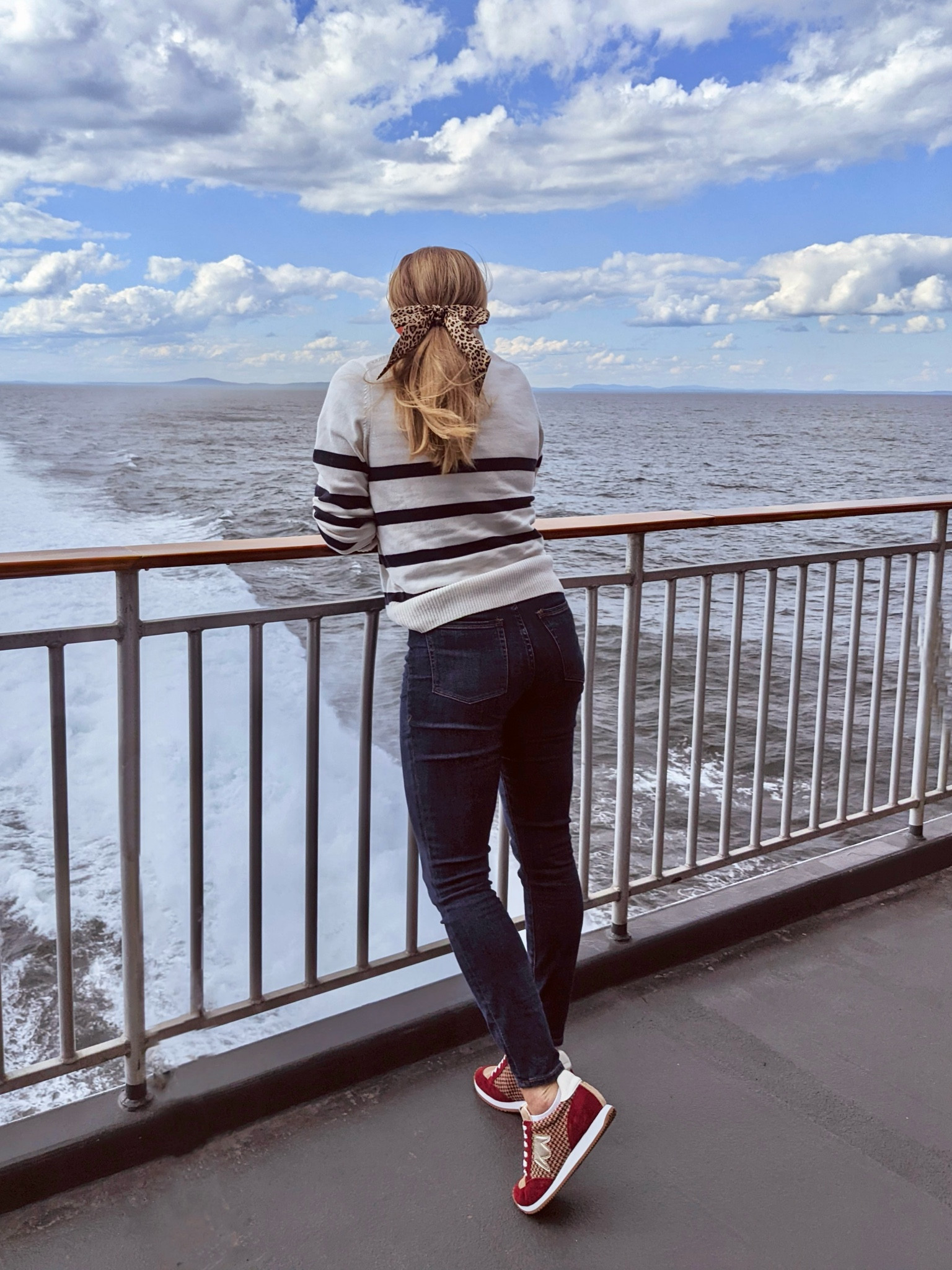 Sailing into this new week like 💙

Had a super low key weekend getting a bunch of needed stuff done around the house including changing out my summer wardrobe to make room for my fall wear. And even though we had some gorgeous summer weather here (I even was able to get out on a deck for lunch to enjoy it with a bestie Saturday), I have started to also change out my home decor. All things pumpkin my friends 😆🎃🍁  Have you started to change your wardrobe or home decor out yet? Happy Monday friends!!

This picture is from the ferry heading into Nova Scotia over Labor Day and I had pulled out my new favorite sneakers for the trip! These are linked here along with similar striped sweaters (the leopard bow is older from JCrew and can still be found on Poshmark) 

#LTKtravel #LTKSeasonal #LTKstyletip