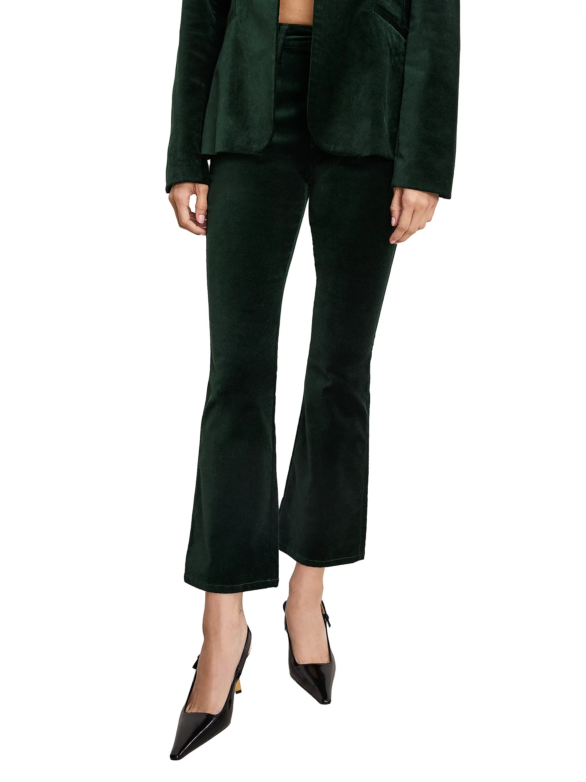 Good Stretch-Velvet High-Rise Kick-Flare Pants | Saks Fifth Avenue