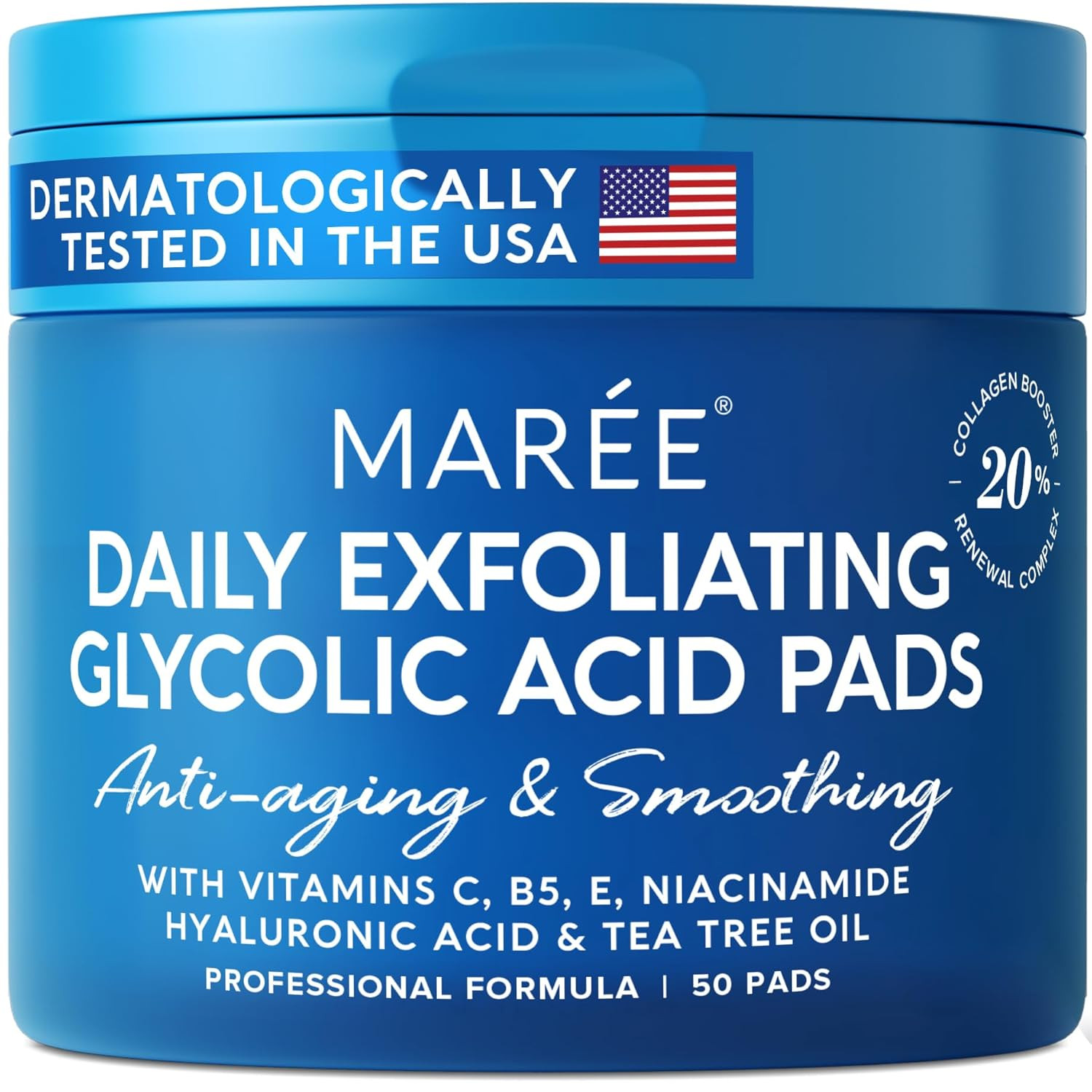 MAREE Facial Polish - Glycolic Acid Peel Pads For Face With Tea Tree Oil - Exfoliating & Cleansin... | Amazon (US)