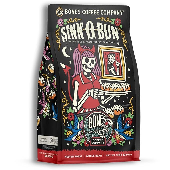 Bones Coffee Company Sinn 'O' Bun Ground Coffee Beans Cinnamon Roll Flavor | 12 oz Medium Roast L... | Amazon (US)