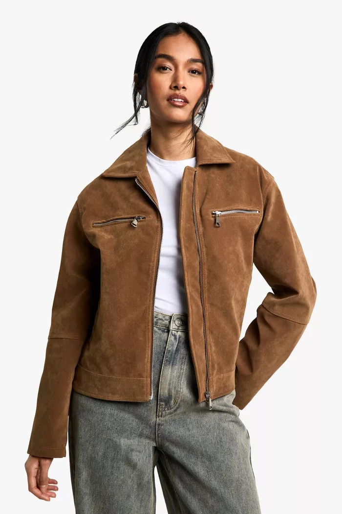 Suede Look Zip Jacket | Boohoo.com (UK & IE)