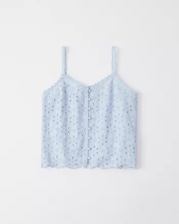 Eyelet Button-Front Cami | Abercrombie & Fitch US & UK