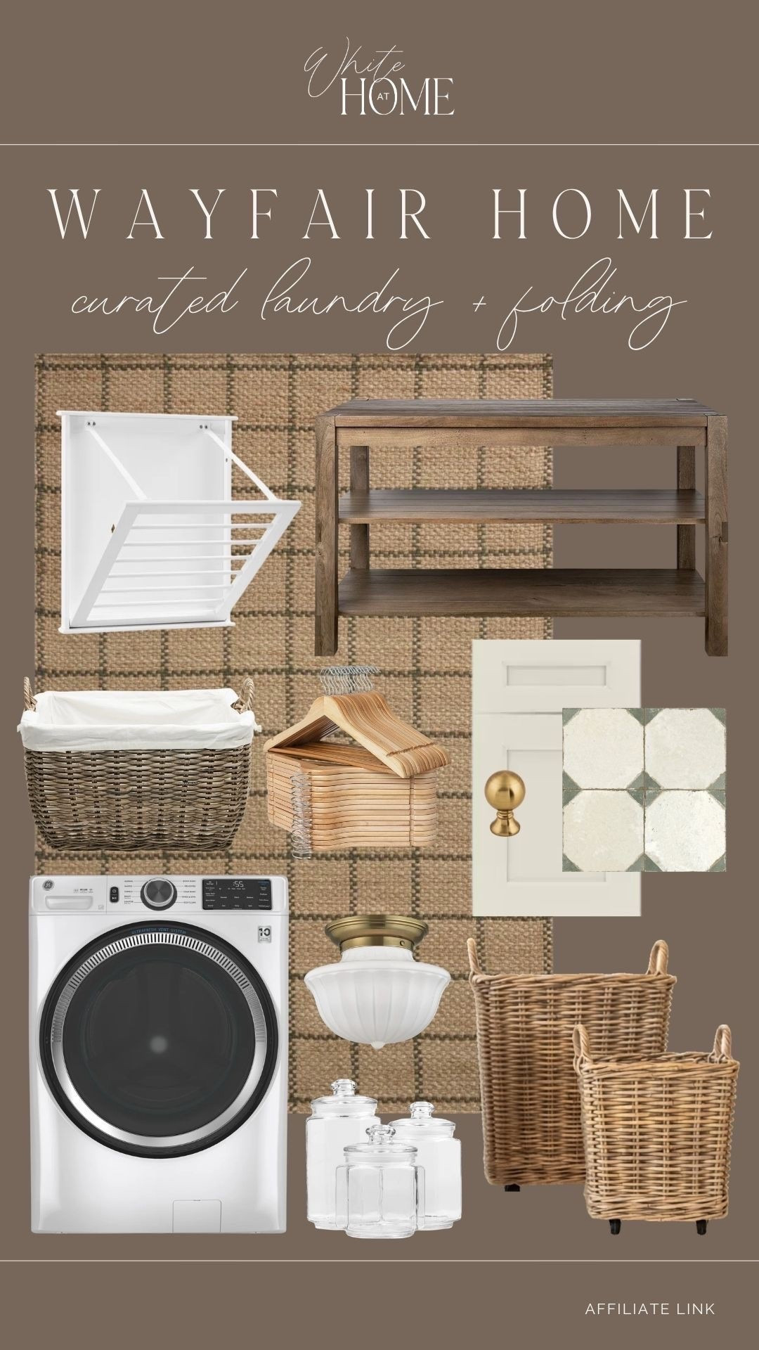 The prettiest laundry and folding room inspiration! I love the idea of an island in the laundry room with to stack and fold clothing. Drying racks, gorgeous textured tile, and the prettiest woven hampers and laundry baskets!

#LTKHome