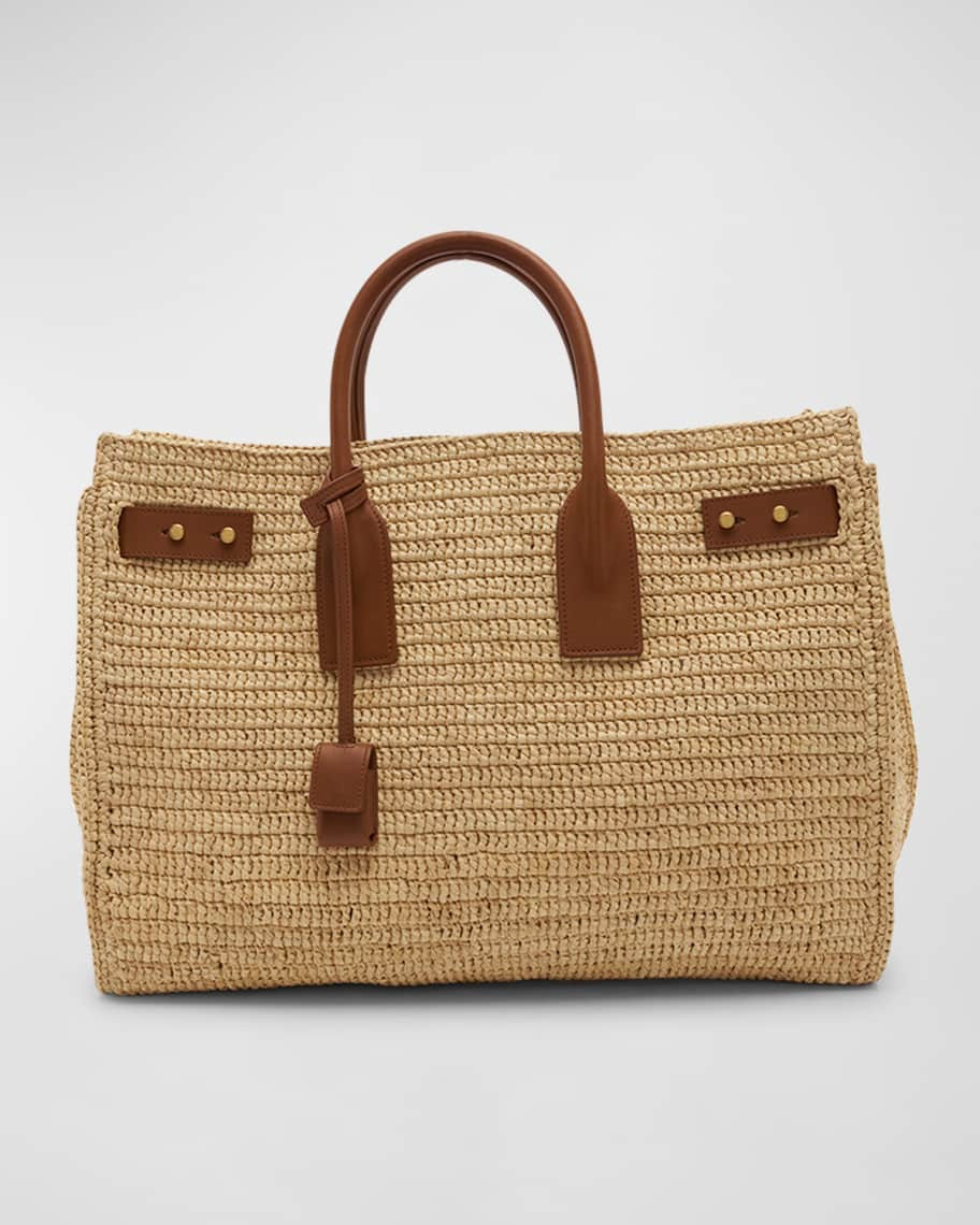 Sac De Jour Medium Top-Handle Bag in Raffia | Neiman Marcus