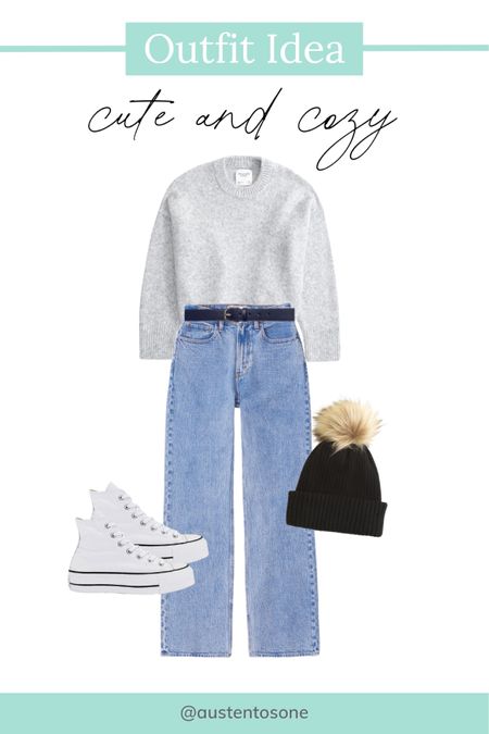 The Abercrombie relaxed 90’s jeans are my new obsession. Pair them with a sweater, converse and a beanie for a cozy holiday outfit

#LTKSeasonal #LTKHoliday #LTKfindsunder100