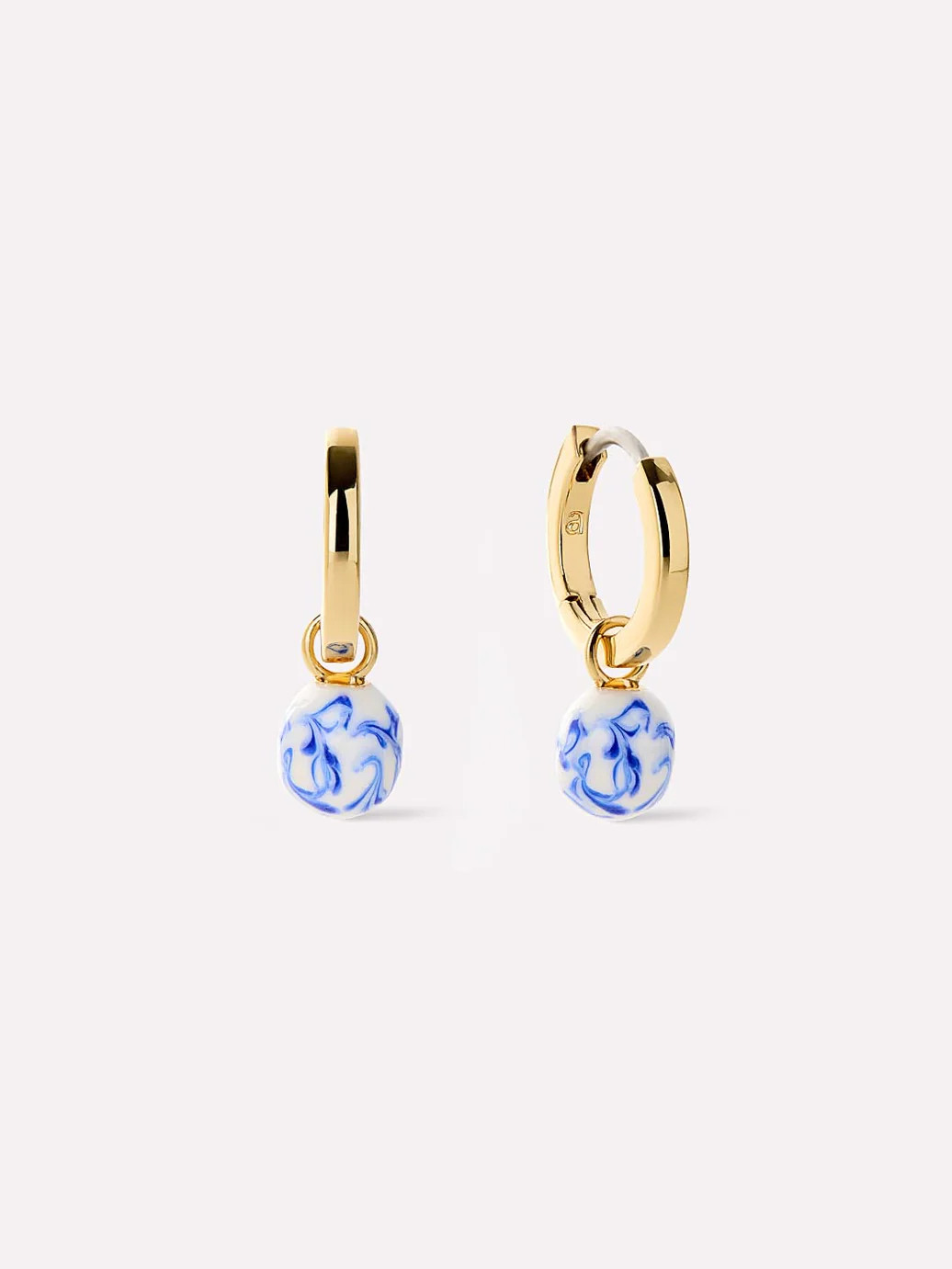 Gold Drop Earrings - Lainey Marble Blue | Ana Luisa