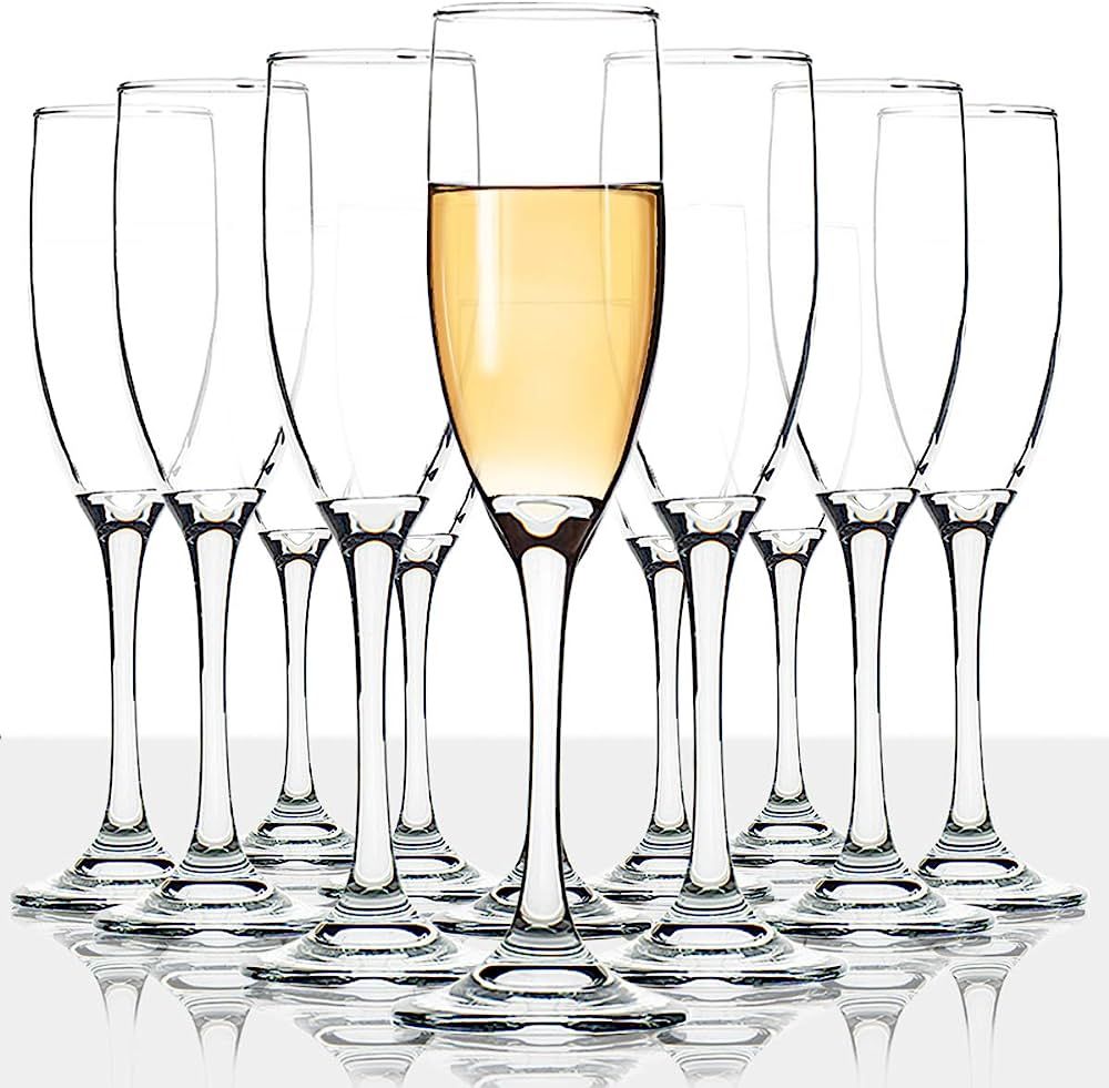 UMI UMIZILI Classic Champagne Flutes, Set of 12, 6 Oz Premium Stemmed Champagne Glasses, Sparklin... | Amazon (US)