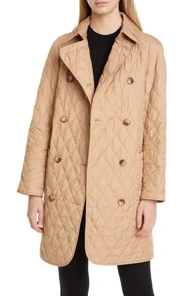 Burberry Tything Quilted Double Breasted Coat | Nordstrom | Nordstrom