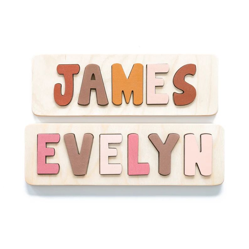Wooden Name Puzzle Gift for Kids Gift for Baby New Baby | Etsy | Etsy (US)