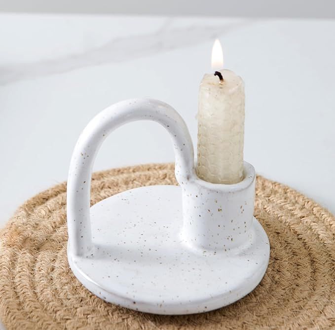 Kendiis Candle Holder Ceramic Candlestick Holder, Candlelight Stand for Spell Candles, Taper Cand... | Amazon (US)