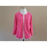 Sweater Small Joseph A Pink Cardigan Three Quarter Sleeves Stretchy Vintage Apaprel | Etsy (US)