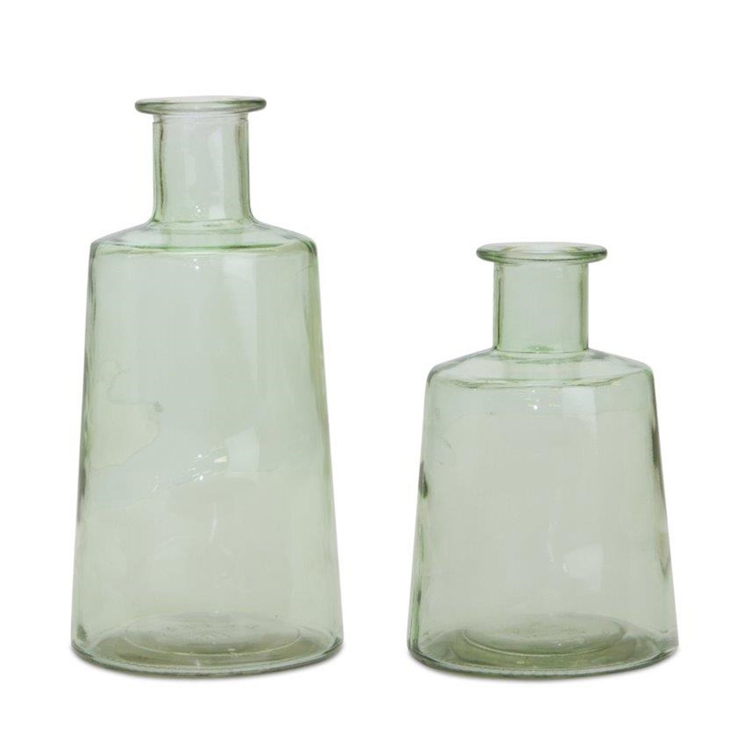Melrose International Sage Green Glass Bottle Vase (Set of 2) | Walmart (US)