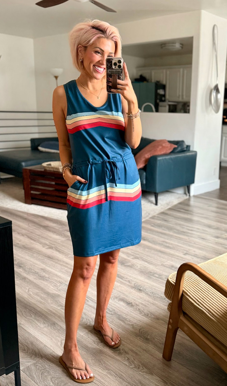 Love the vibes of this new dress. Warmer weather is coming!! Dress: Medium // Shoes: TTS 

 #LTKootd #LTKOver40 #LTKSaleAlert