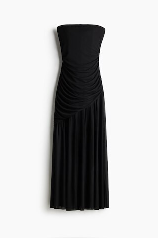 H & M - Draped bandeau dress - Black | H&M (UK, MY, IN, SG, PH, TW, HK)