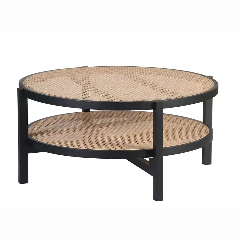Cassidy Solid Wood With Natural Cane Coffee Table | Wayfair North America