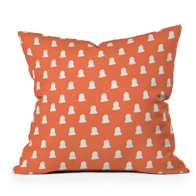 16&#34;x16&#34; Allyson Johnson Cute Ghosts Halloween Square Throw Pillow Orange - Deny Designs | Target