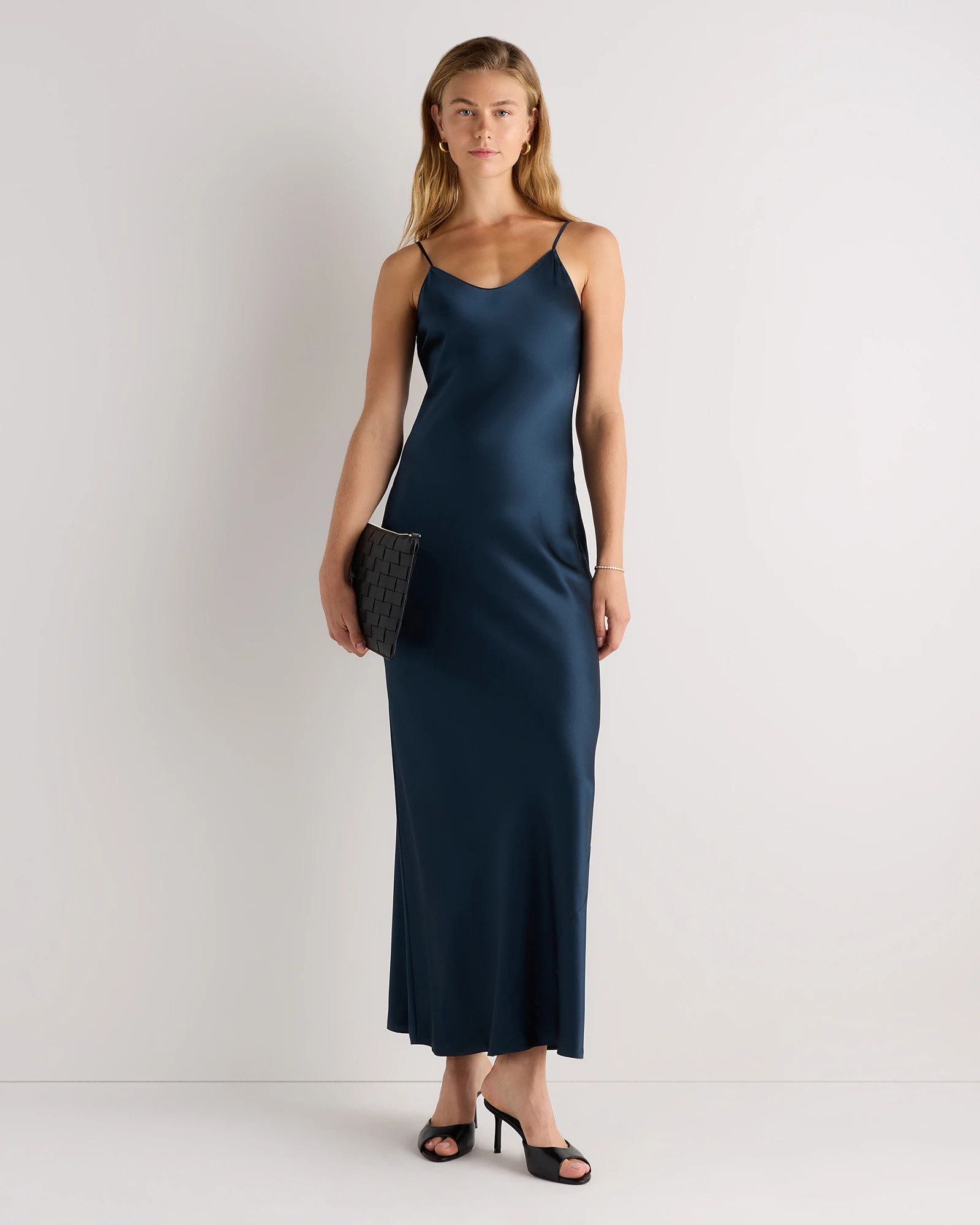 Quince | Women's Maxi Slip Dress in Black, Size Small, Mulberry Silk | Quince