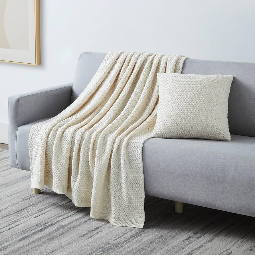 Southshore Fine Living, Inc. Taupe Throw Blanket for Couch or Bed with Matching Decorative Throw ... | Amazon (US)