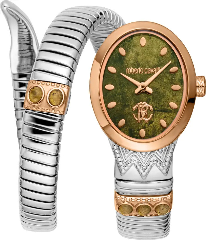 Roberto Cavalli Serpente Ornato Snake Wraparound Bracelet Watch, 22.5mm x 34mm | Nordstromrack | Nordstrom Rack