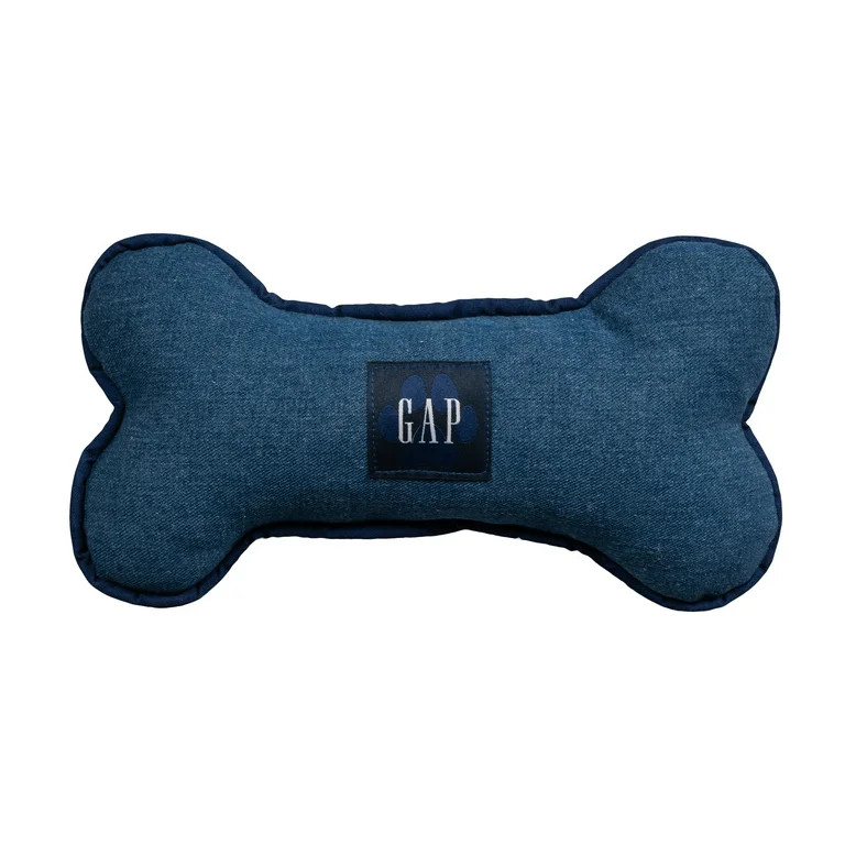 Gap Pet, Dog Toys, Plush Denim Bone Shaped Squeaker Gap Pet Toy, Blue, OS | Walmart (US)