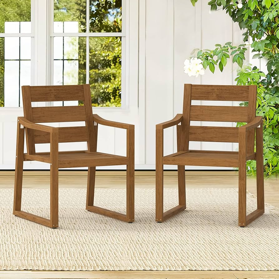 HDPS Outdoor Dining Chairs Set of 2, 350LBS, Patio Dining Chairs with Armrest, All Weather Outdoo... | Amazon (US)