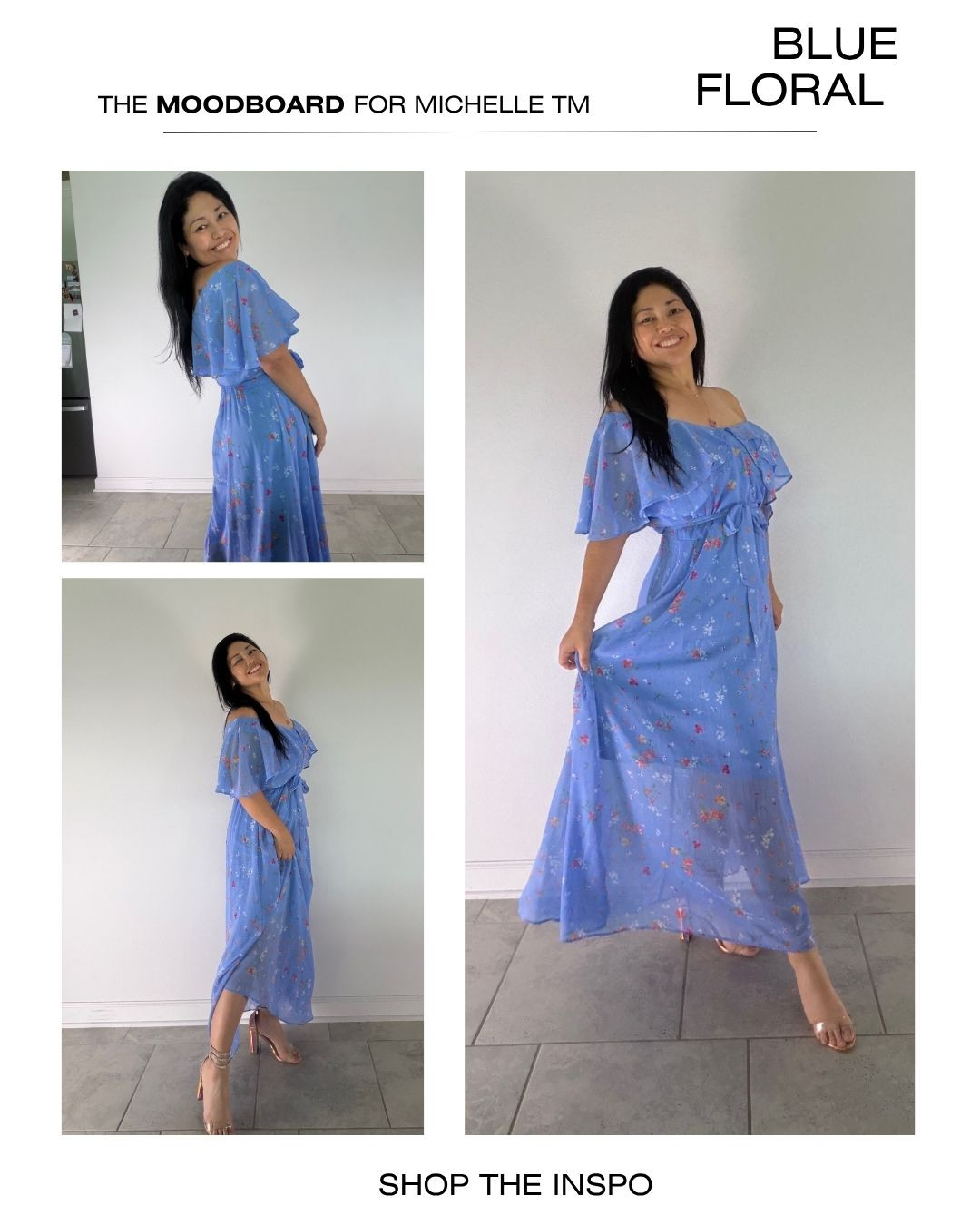 Blue florals and a little sparkle 💙✨ This DKNY floral dress paired with rhinestone heels is the perfect mix of feminine and chic for summer events, brunch dates, or a polished everyday look. Shop similar looks. IG: @ michellemc8

#LTKStyle #LTKFashion #LTKFinds 

 #LTKootd #LTKU #LTKMidsize