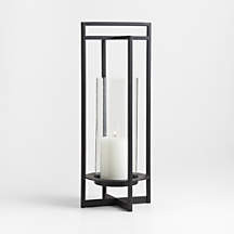 Dune Medium Black Metal Outdoor Lantern 24" + Reviews | Crate & Barrel | Crate & Barrel