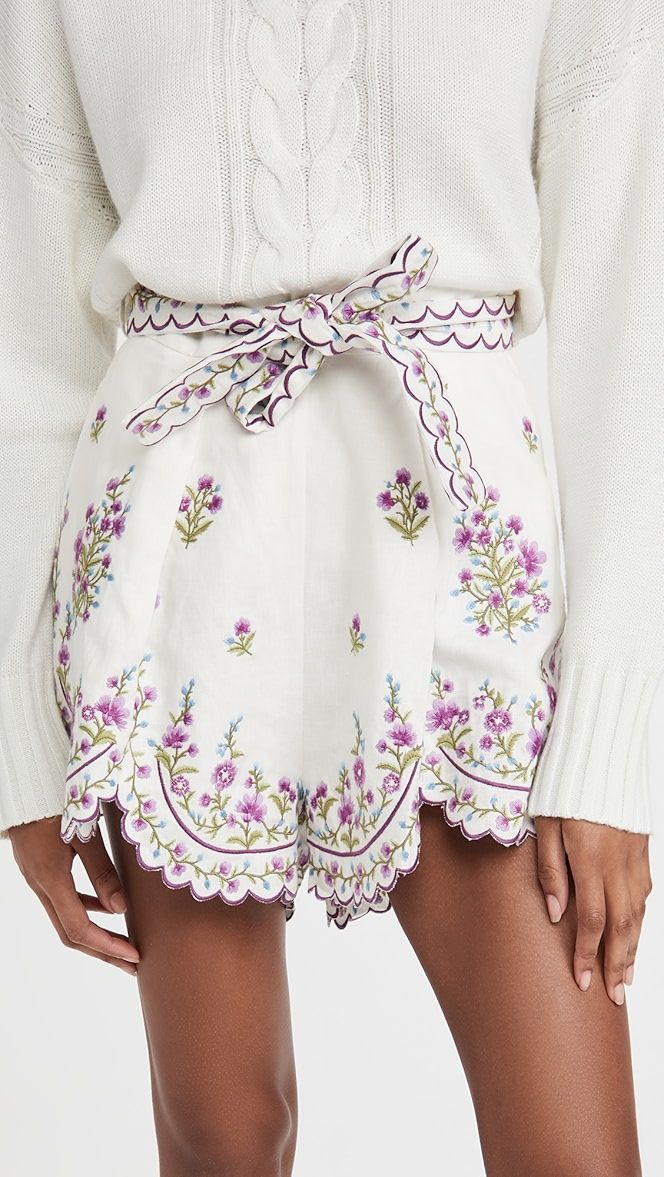 Zimmermann
                
            

    Poppy Floral Scallop Shorts | Shopbop