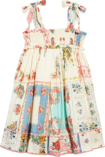 Kids' Clover Patchwork Print Shirred Cotton Dress | Nordstrom