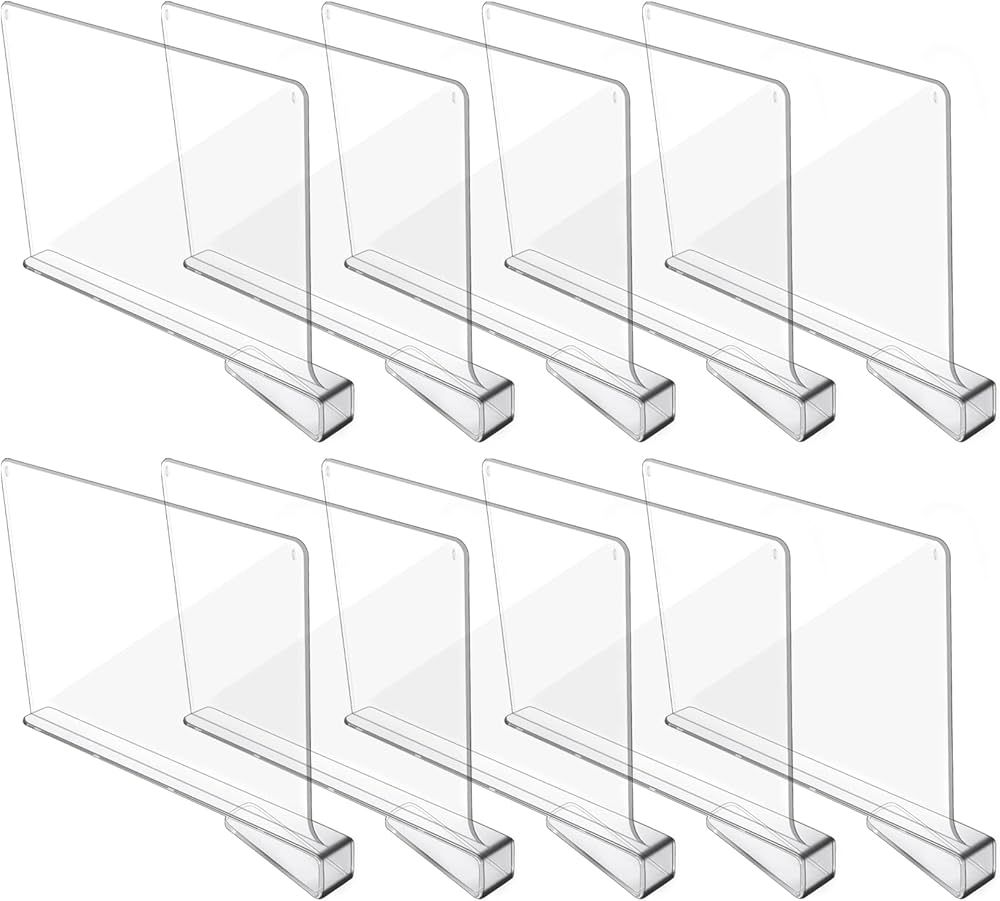 Hmdivor 10pcs Acrylic Shelf Dividers, Closets Shelf and Closet Separator for Organization in Bedr... | Amazon (US)