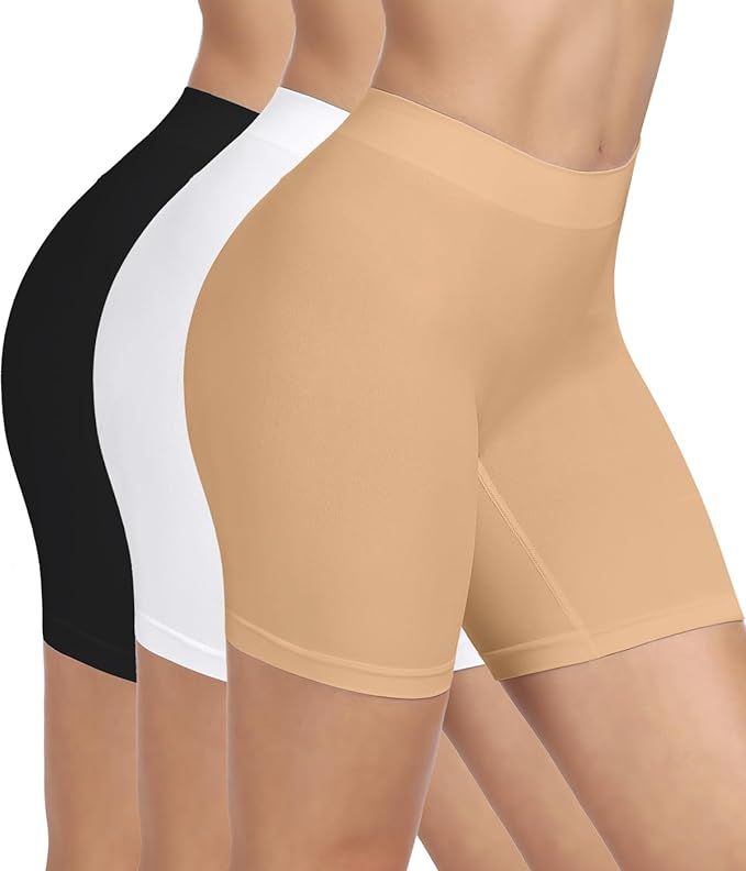 BESTENA Slip Shorts Seamless Smooth Workout Yoga Bike Shorts for Women Under Dresses | Amazon (US)