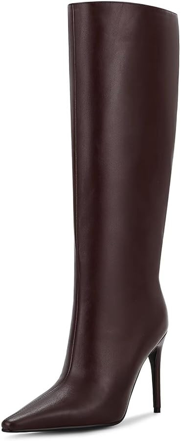 wetkiss Knee High Boots Women Long Boots Slip on Boots Stiletto High Heel Pointed Toe Boots | Amazon (US)