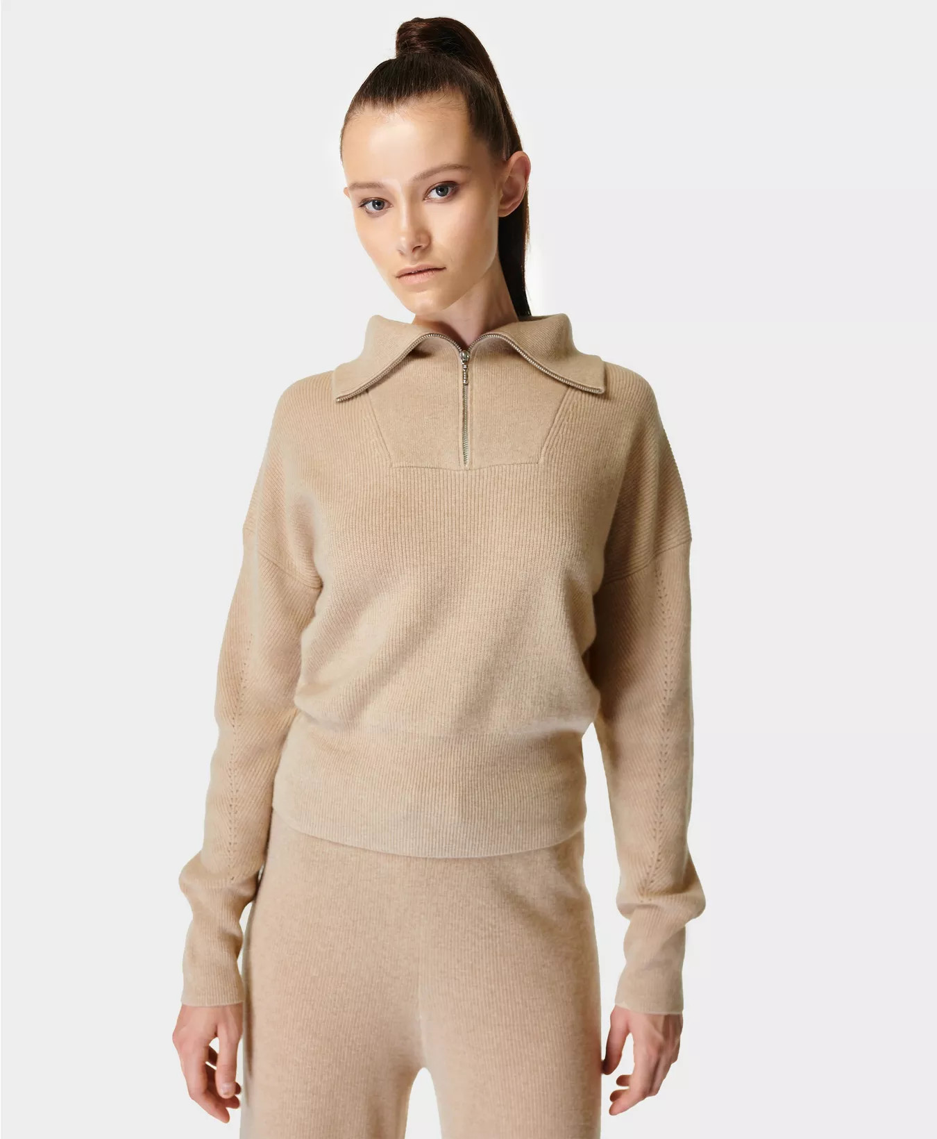 Relax Cashmere Half Zip | Sweaty Betty UK
