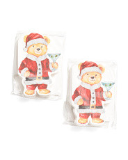 80pk Santa Teddy Bear Cocktail Napkins | TJ Maxx