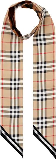 Vintage Check Mulberry Silk Skinny Scarf | Nordstrom