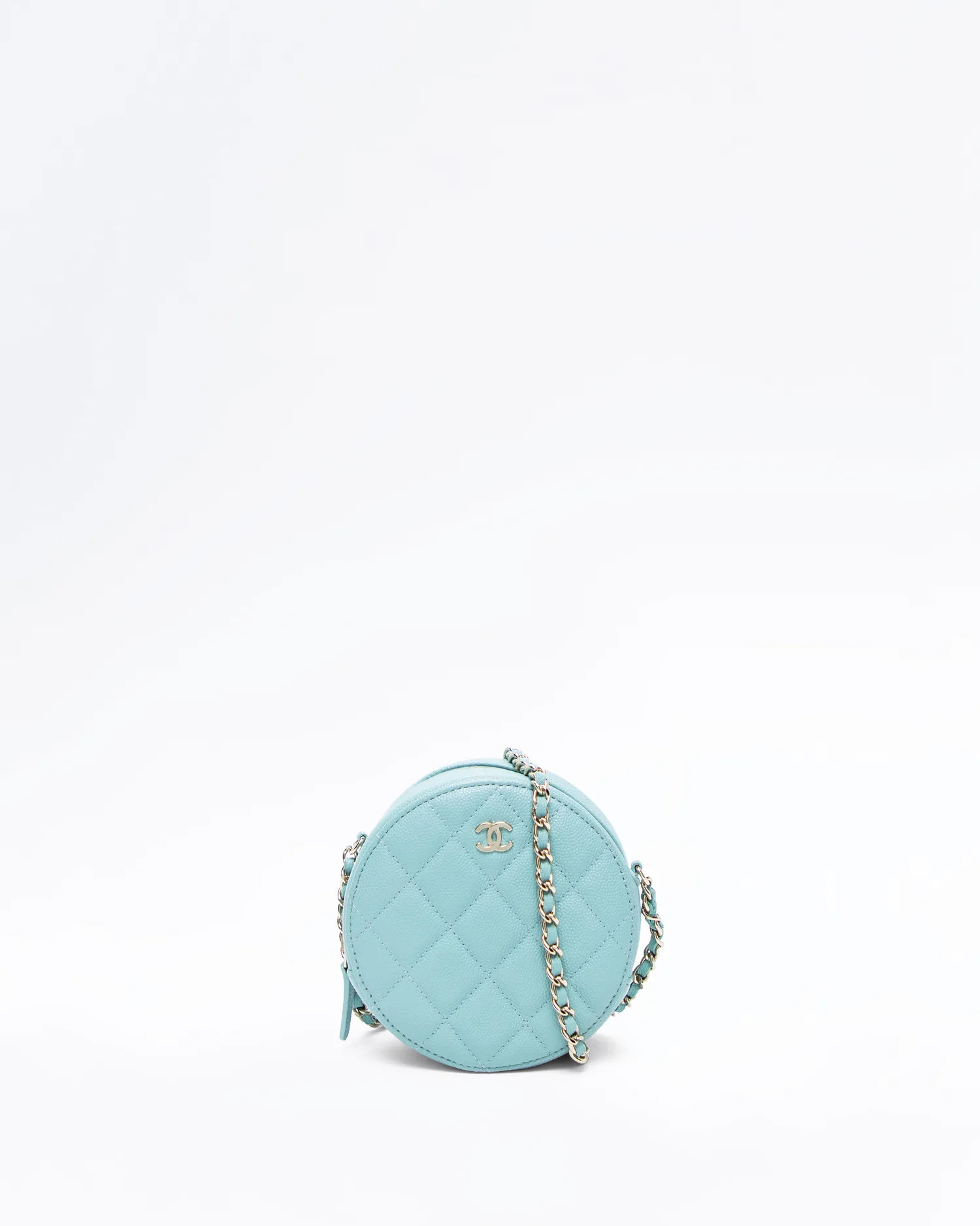 Caviar Quilted Round Mini Pouch | Vivrelle