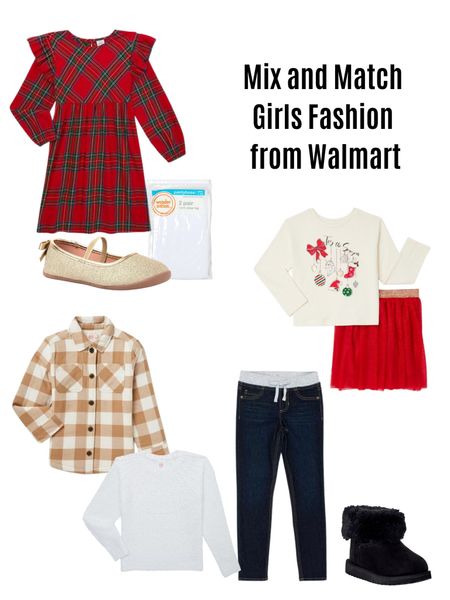 Mix and match girls fashion for the holidays.  #walmartpartner. Not only does Walmart have such affordable clothing items, they are comfortable and just adorable as well.  My little girl LOVED that plaid dress and I can’t wait for her to wear it this Christmas.  @walmartfashion #walmartfashion #kidsfashion #walmartkidsfashion

#LTKHoliday #LTKSeasonal #LTKfamily